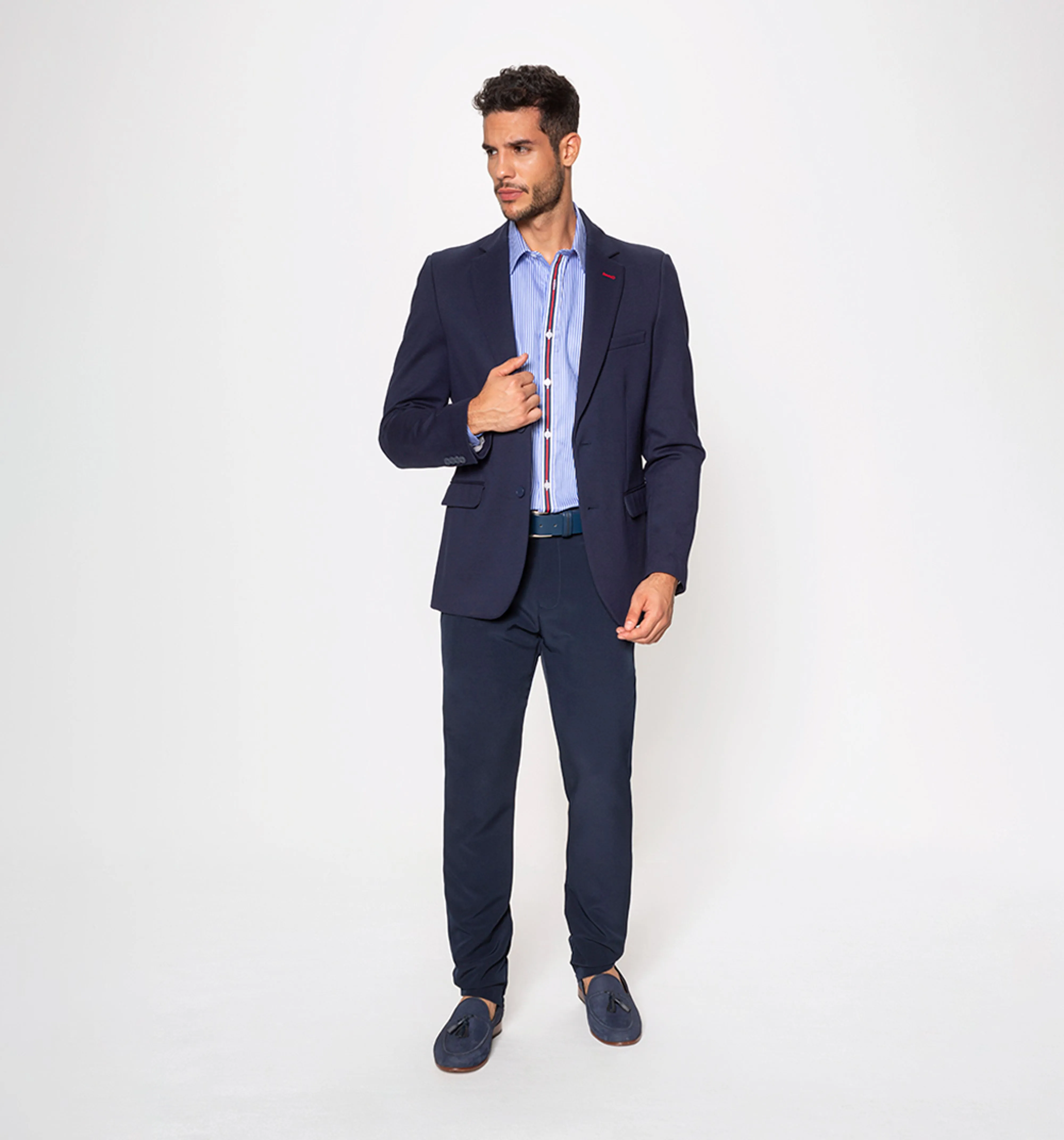 Blazer con ojal tono