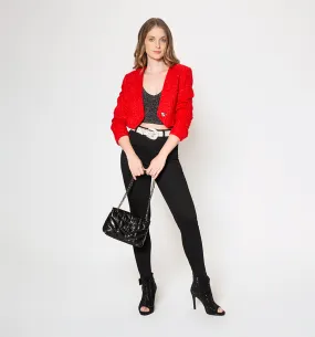 Blazer crop en tweed