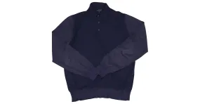 Camisa Lanvin Manga Larga Lana Azul Marino 