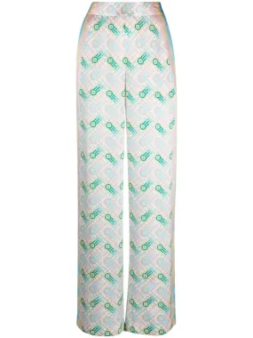 Casablanca Women Printed Straight Leg Trousers Ping Pong Print