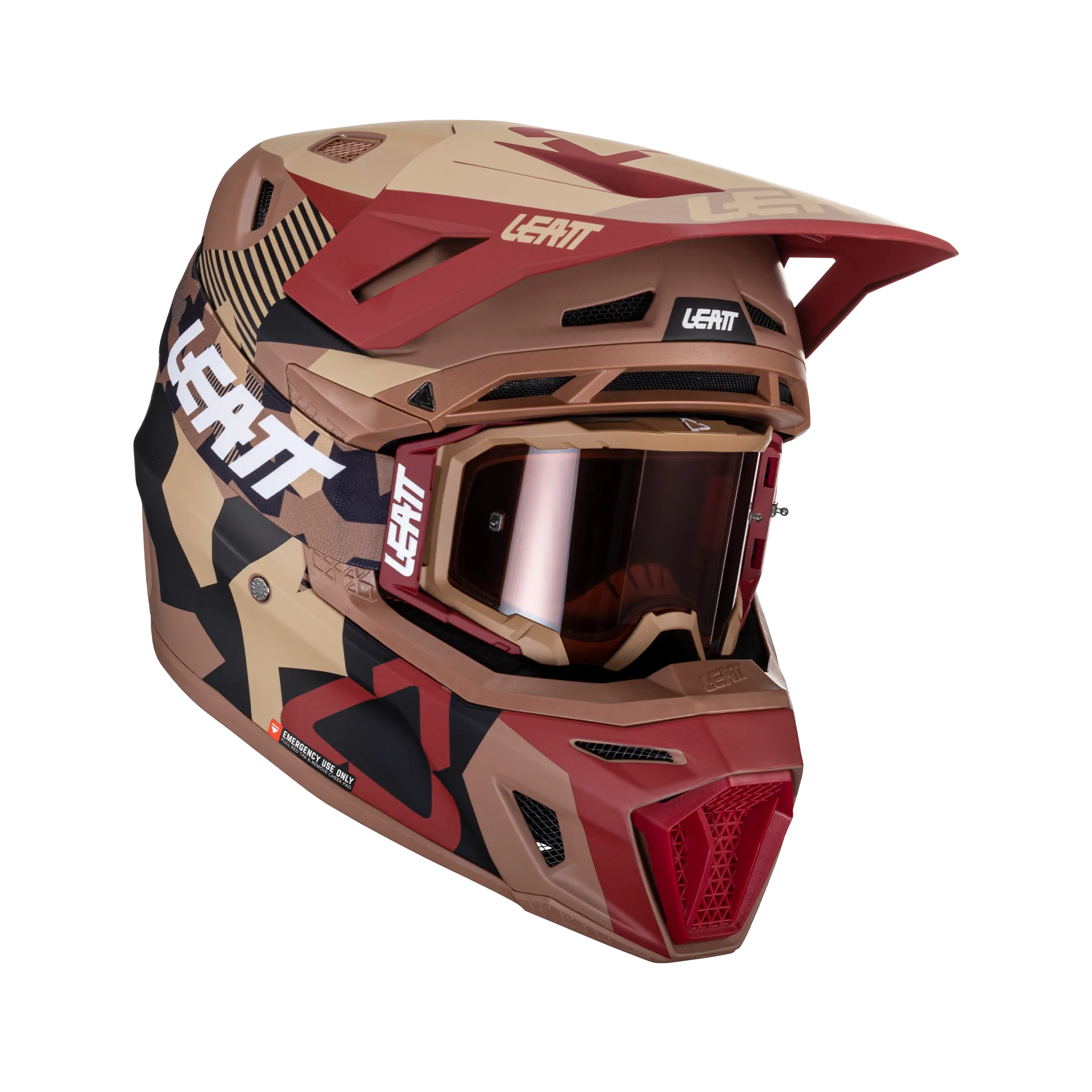 Casco de Cross con Gafas Leatt Kit Moto 8.5 V24 Rubí