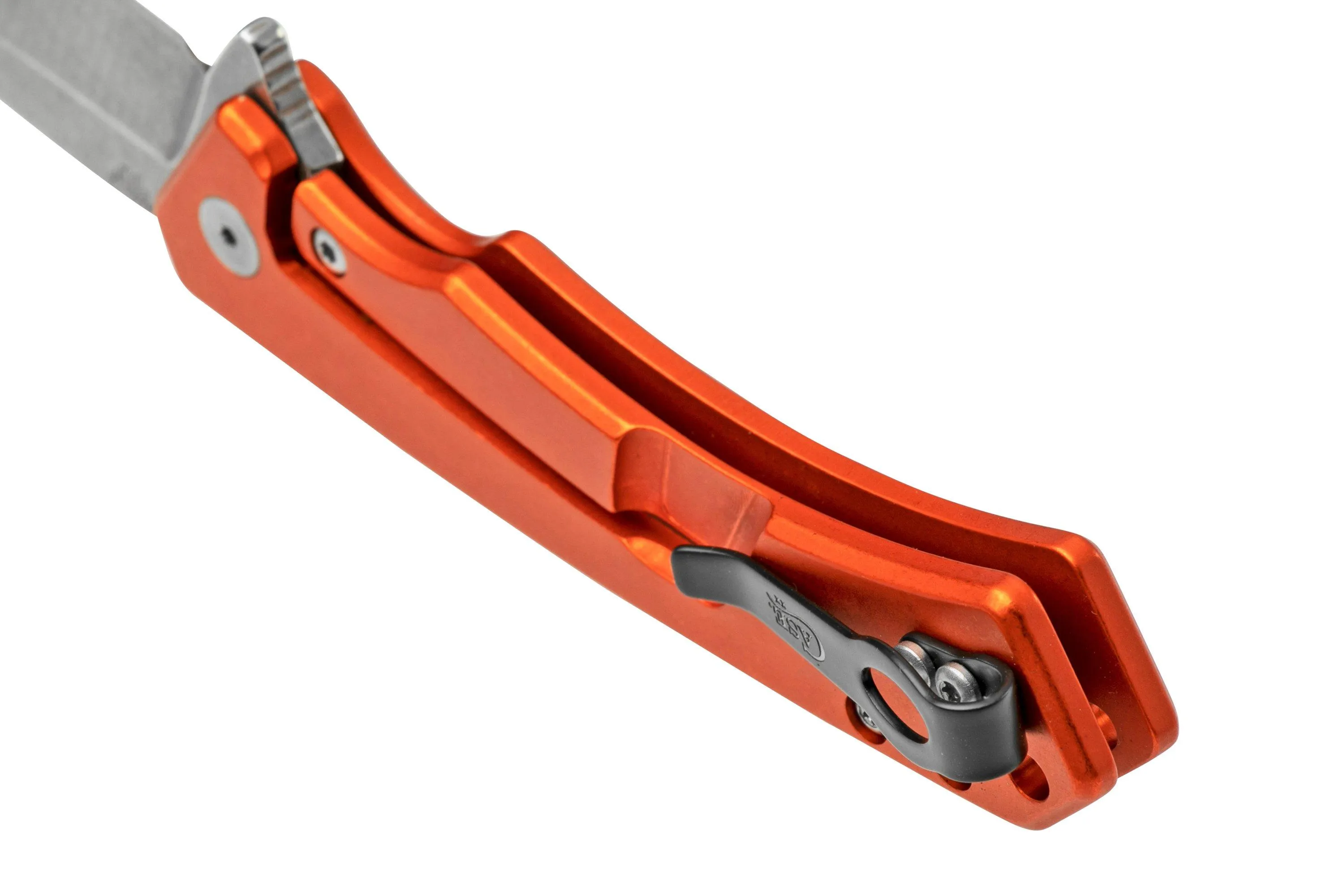 Case The Marilla, Orange Anodized Aluminum, S35VN, Black G-10 Inlay, 25886 navaja