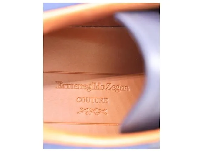 Ermenegildo Zegna Zapatillas Claudio de malla de nailon en piel azul marino 
