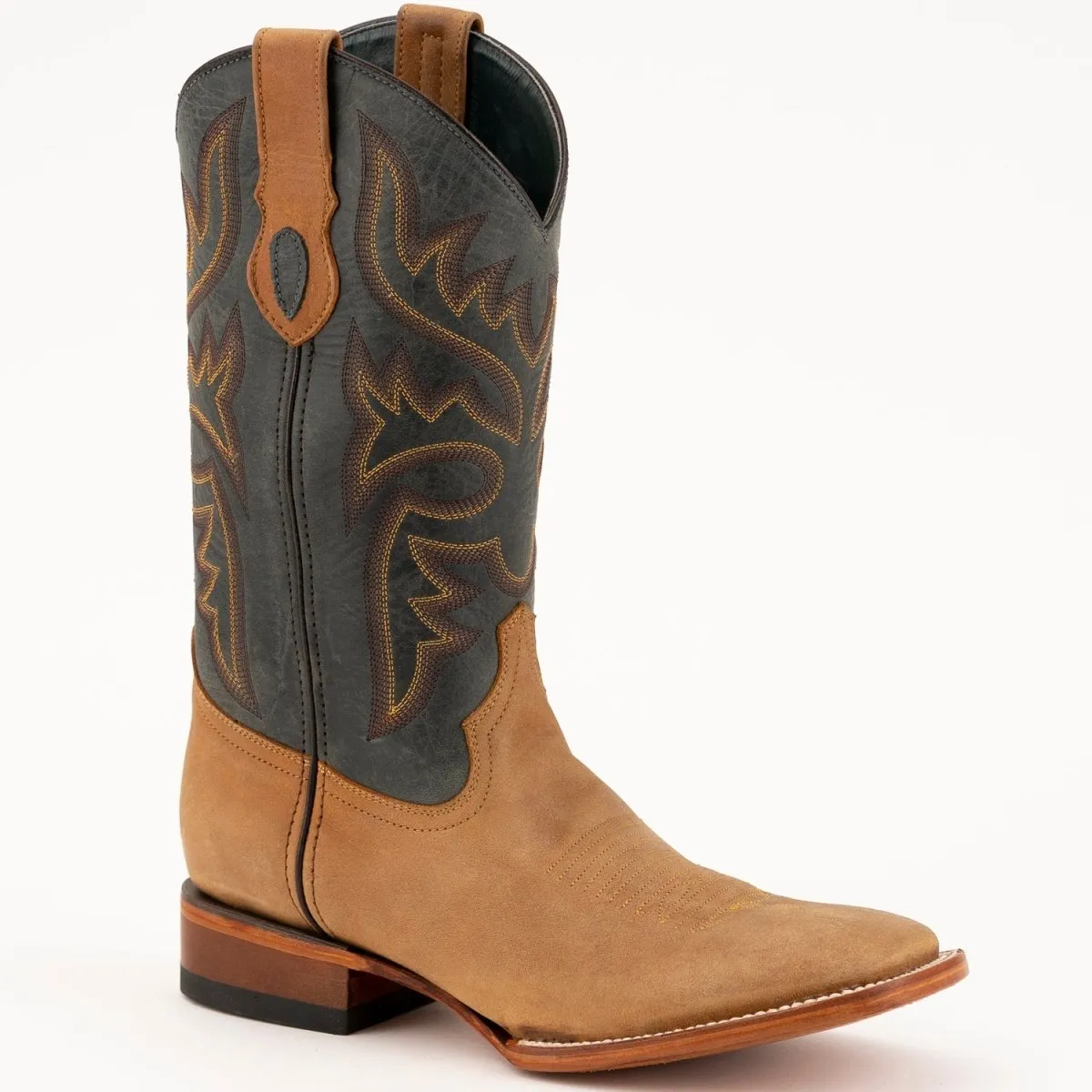 Ferrini Men's Kingston Leather Square Toe Boots Handcrafted - Antique Saddle  1319315