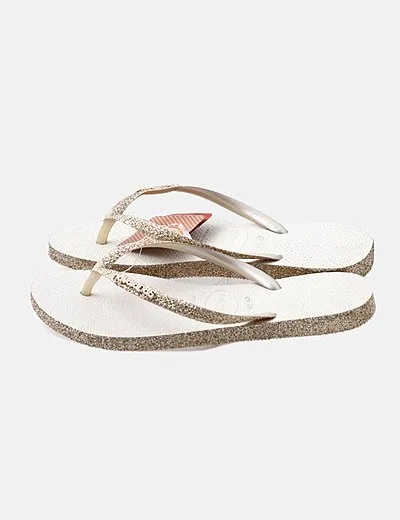 Havaianas Chancla glitter dorado