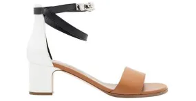 Kelly HERMÈS Sandalias tobilleras Manege de cuero tricolor Castaño 