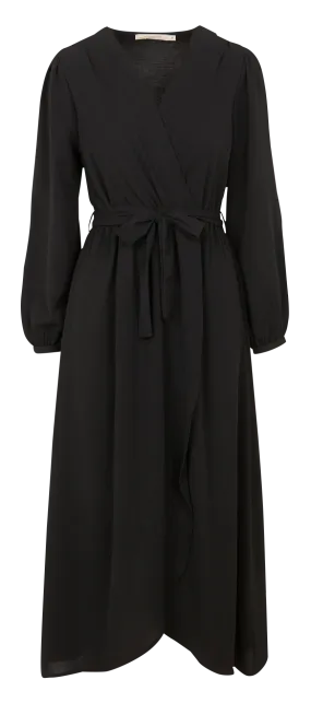 LA FEE MARABOUTEE Vestido largo cruzado en negro