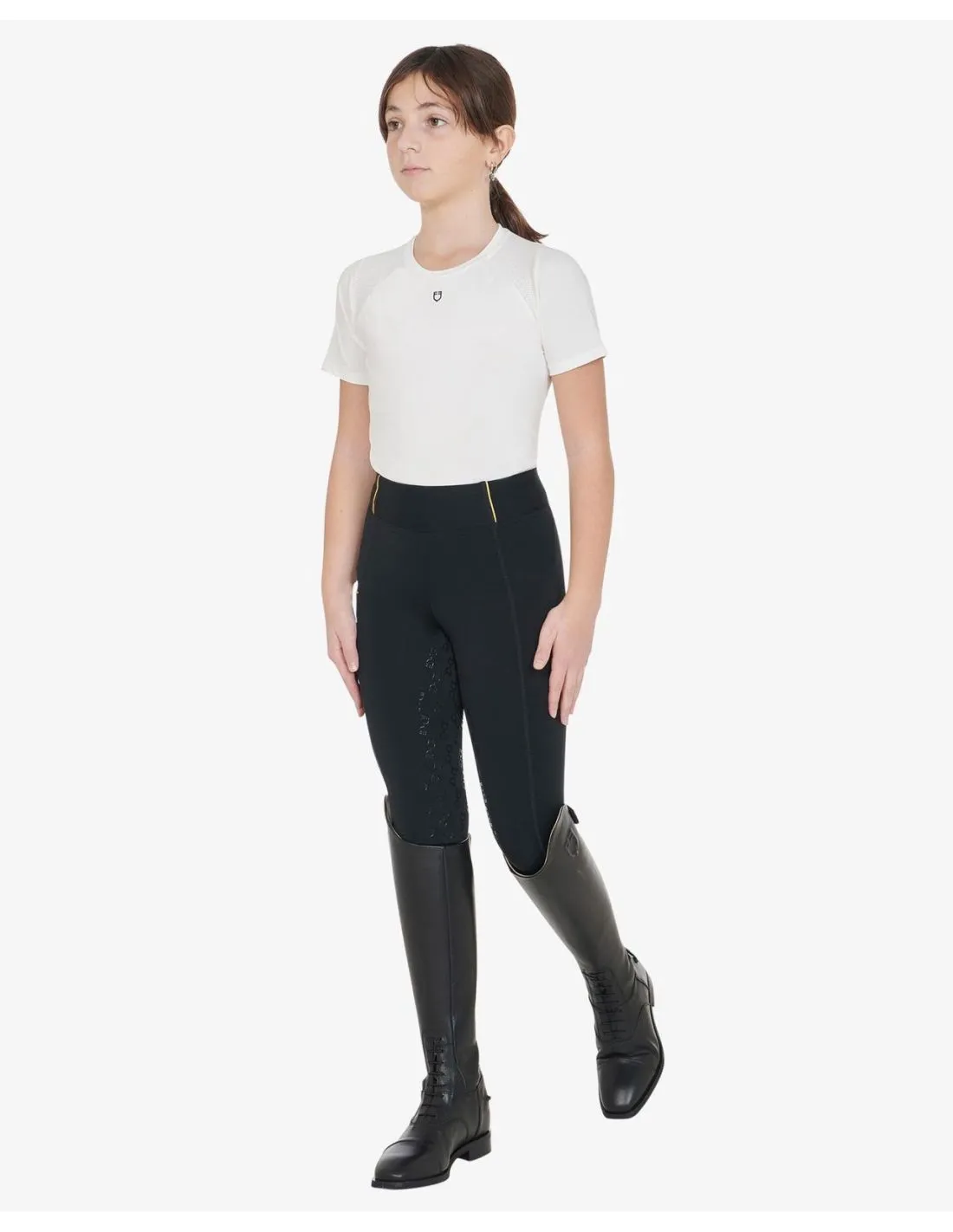 LEGGINS AJUSTADOS DE NIÑA CON AGARRE COMPLETO NEGRO