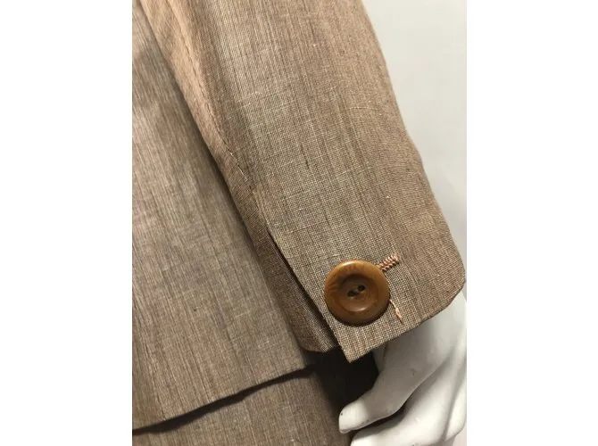 Max Mara traje de falda a cuadros Castaño Gris pardo 