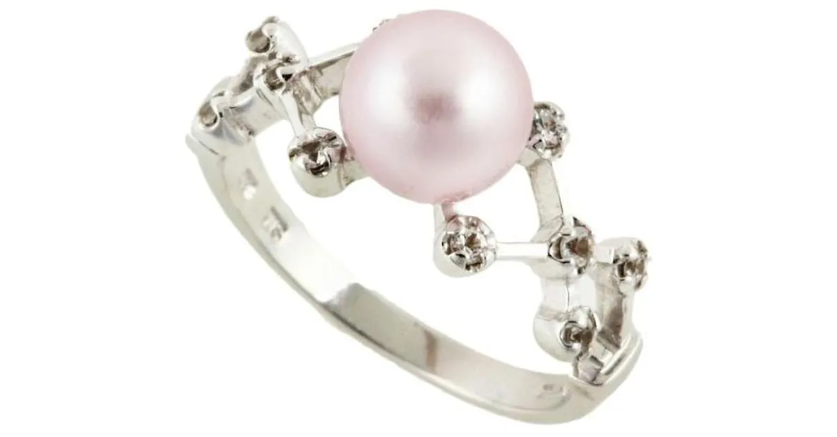 Otras joyas & Other Stories Anillo VENDOME AOYAMA K 18WG con perla de  7.4mm y zafiro blanco  (tamaño 11) Para mujer - Usado