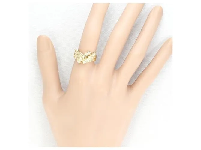 Otras joyas & Other Stories K18 18Anillo de oro amarillo K con diamante 0.15ct, tamaño 11, Peso Total Aproximadamente 5.6sol