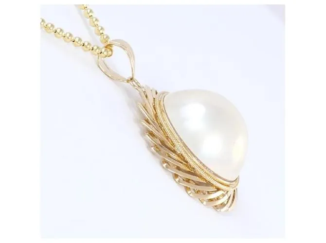 Otras joyas & Other Stories K18 Collar de Perlas Mabe de Oro Amarillo, 7.7g Peso total, Aprox.. 40cm, Damas usadas en excele