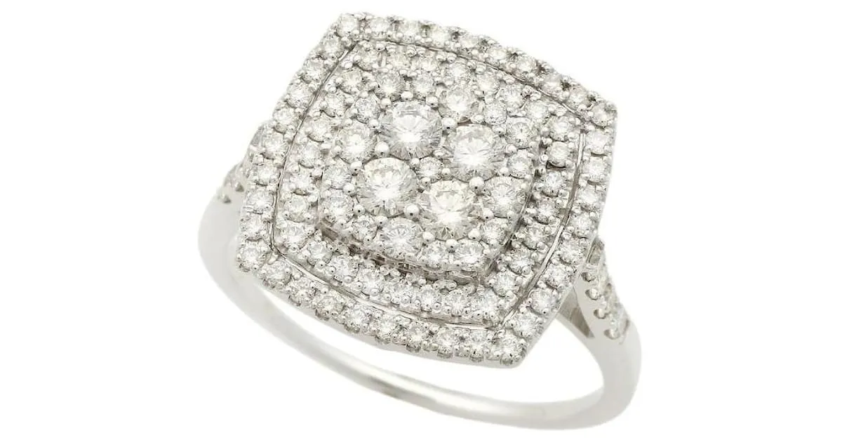 Otras joyas & Other Stories Lujoso 1.00ANILLO CT DIAMANTE, K18 ORO BLANCO, tamaño 14, Sin marca, Mujer en excelentes condici