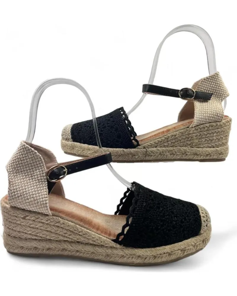 Sandalias TIMBOS  de Mujer SANDALIA CUNA ESPARTO MUJER 130158  NEGRO