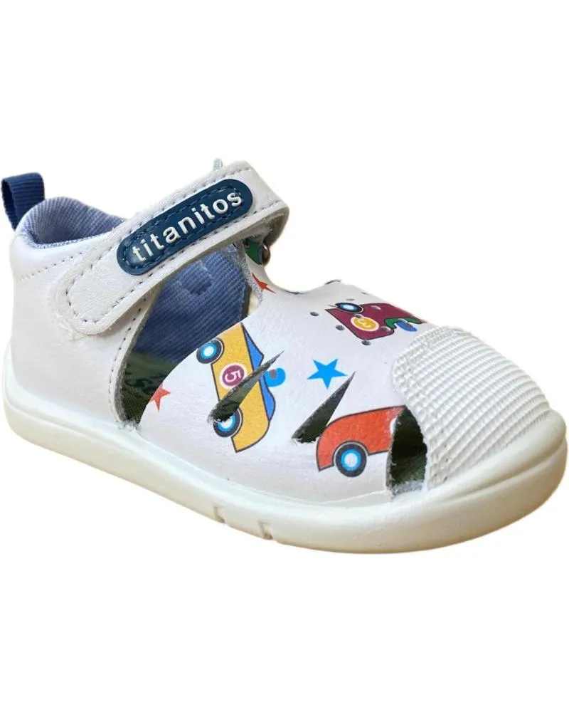Sandalias TITANITOS  de Niño B 500 SANCARS SANDALIA RESPETUOSA  BLANCO