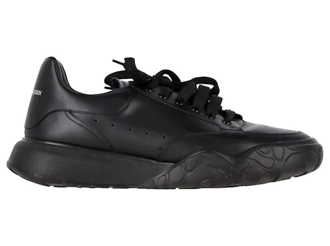 Zapatillas Court Alexander McQueen en cuero negro 